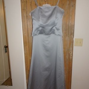 Alfred Angelo satin two piece bridesmaids dress.